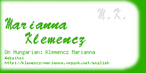 marianna klemencz business card